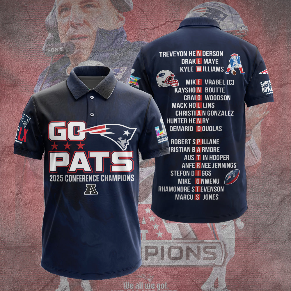 New England Patriots 2025 AFC Champions 3D Apparel – TANTN20659