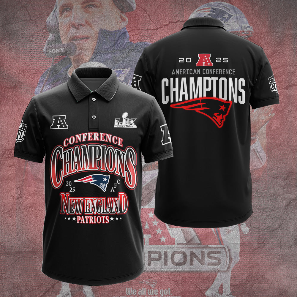 New England Patriots 2025 AFC Champions 3D Apparel – TANTN20727