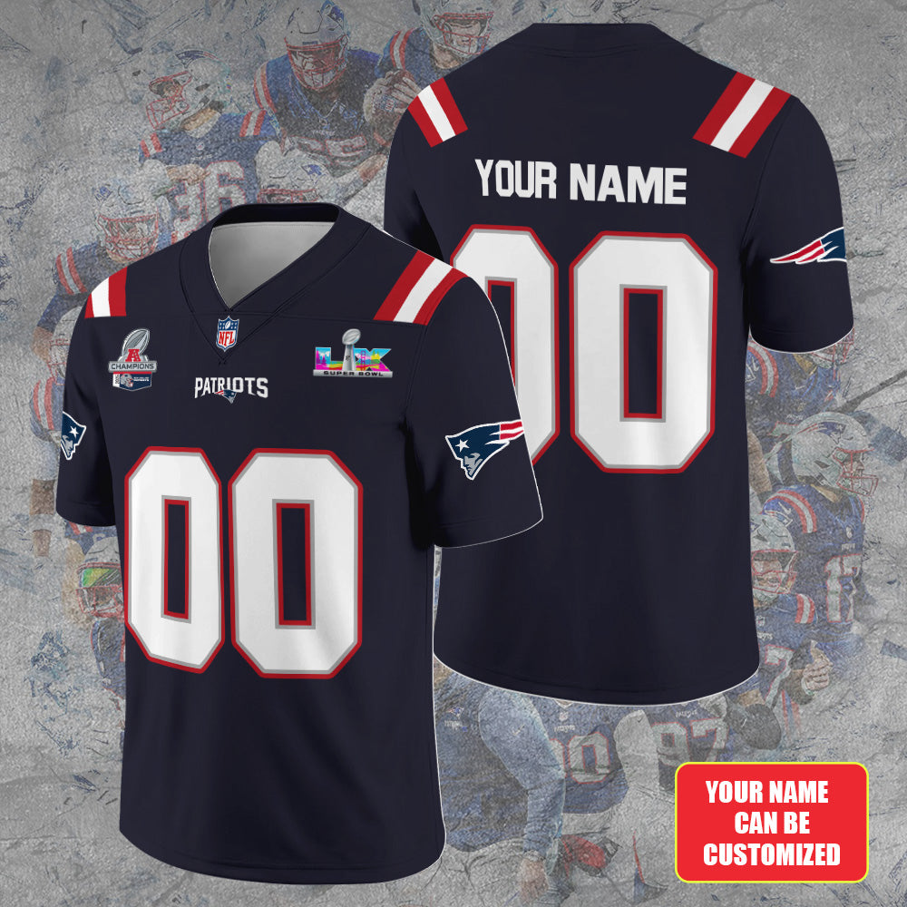 Personalized New England Patriots 2025 Super Bowl LX 3D Football Jersey – TANTN20716