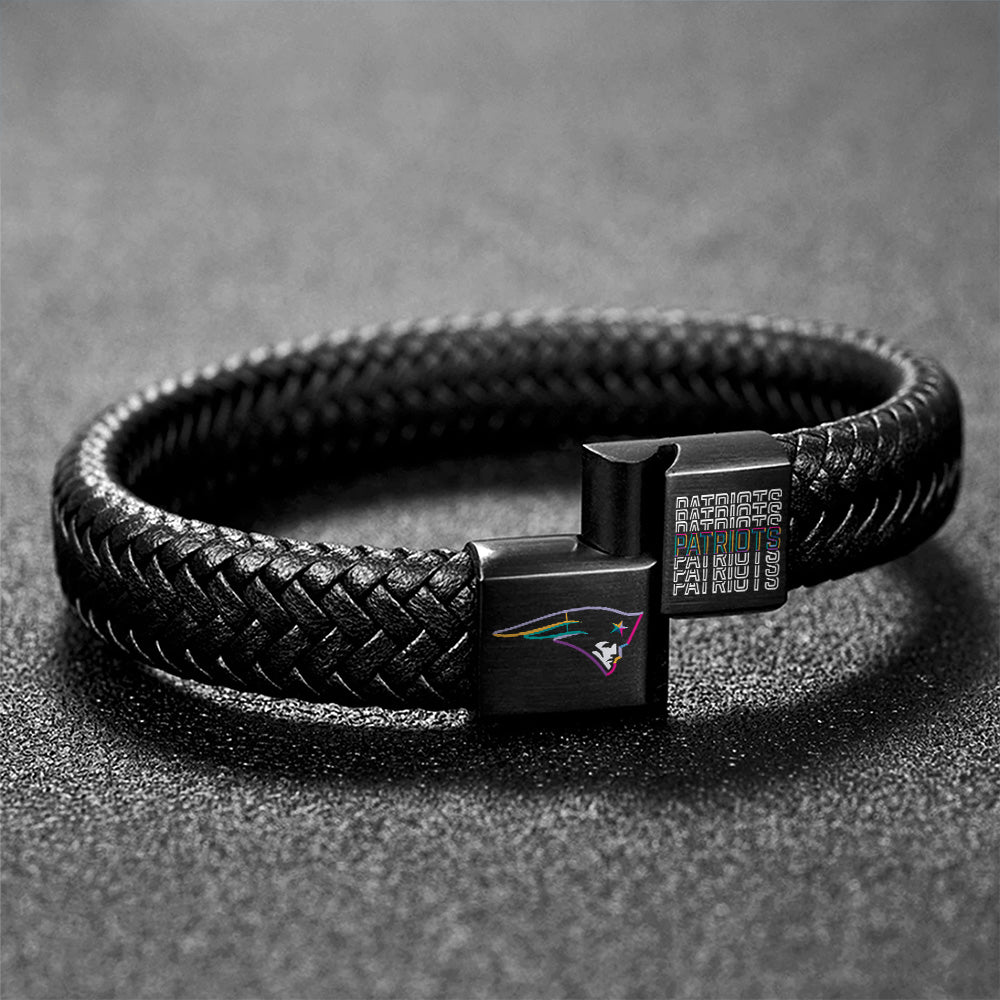 New England Patriots Crucial Catch 2025 Braided Leather Bracelet – TANTN15934