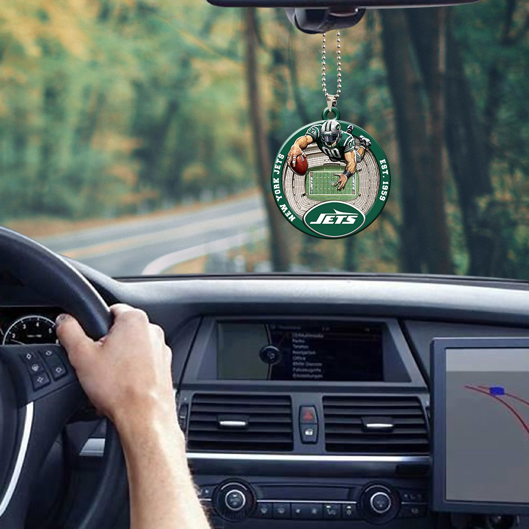 New York Jets Custom shape 2-sided Acrylic Car Ornament – HOATT12589