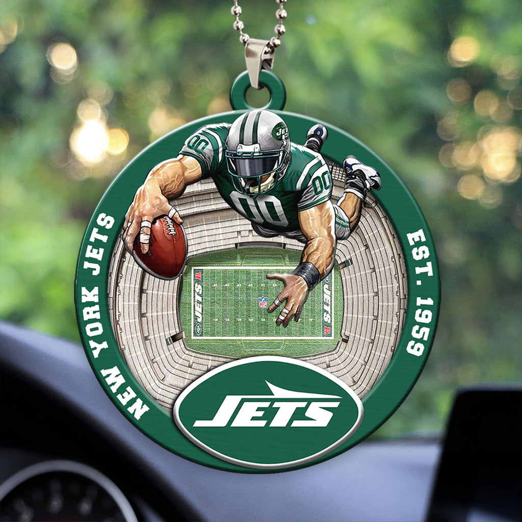 New York Jets Custom shape 2-sided Acrylic Car Ornament – HOATT12589