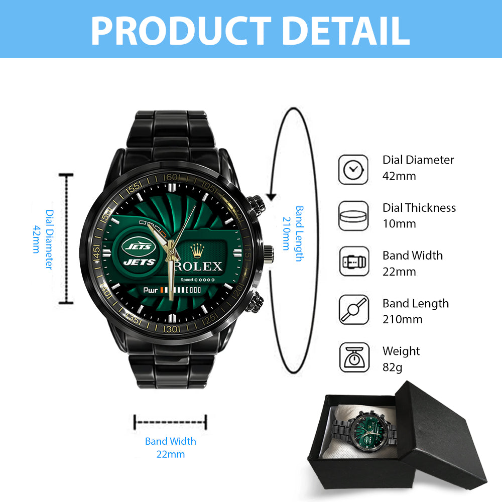 New York Jets x Rolex Black Stainless Steel Watch – MAITM13142