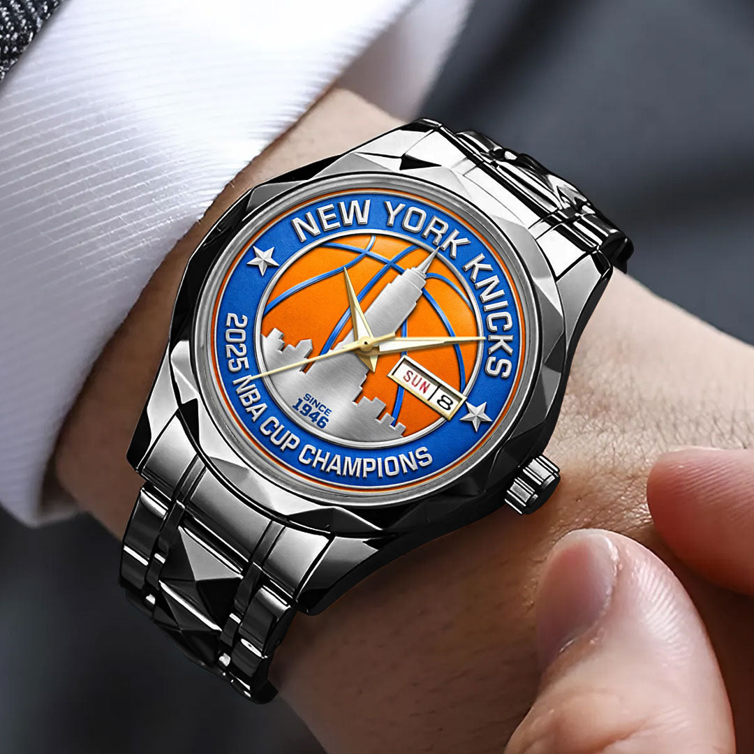 New York Knicks 2025 NBA Cup Champions Alloy Luxury Quartz Watch – TMTHU2718