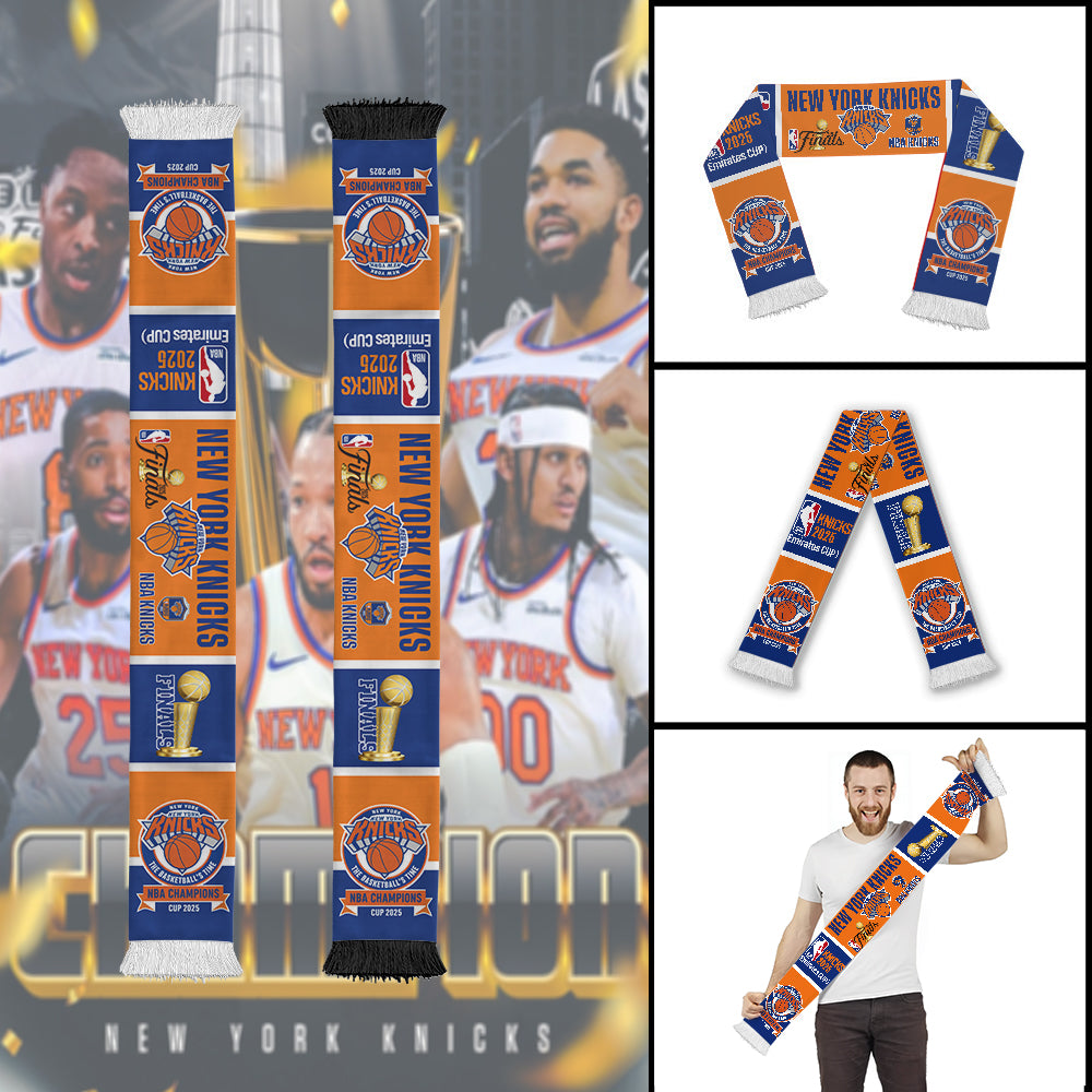 New York Knicks 2025 NBA Cup Champions Ruffneck Soccer Scarf – TMTHU2704