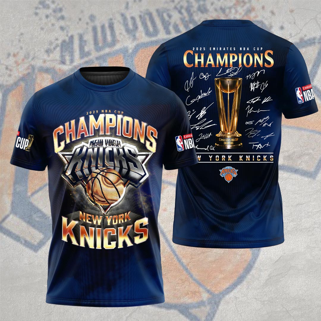 New York Knicks 2025 NBA Cup Champions 3D Apparel – HOATT15188