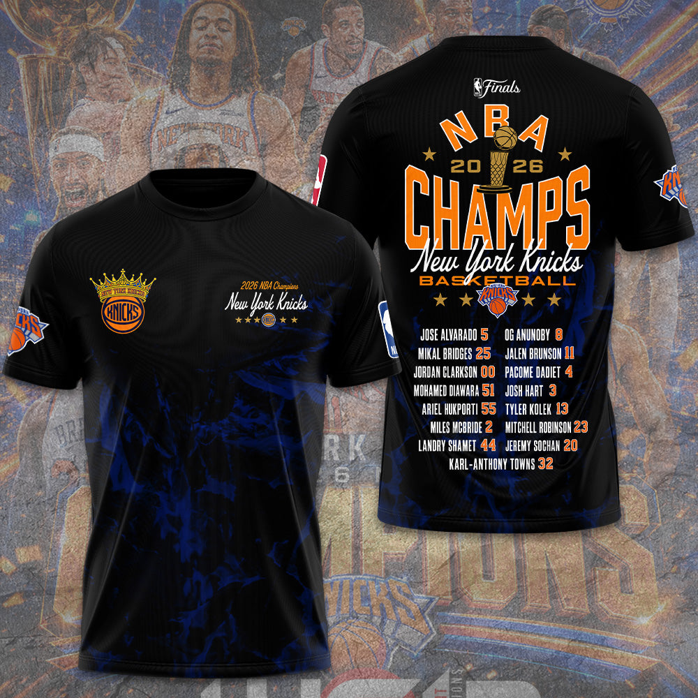 New York Knicks 2026 NBA Champions 3D Apparel – GNE7182