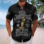 New York Knicks 2026 NBA Finals Champions Short Sleeve Button-Down Shirt – HOATT19132