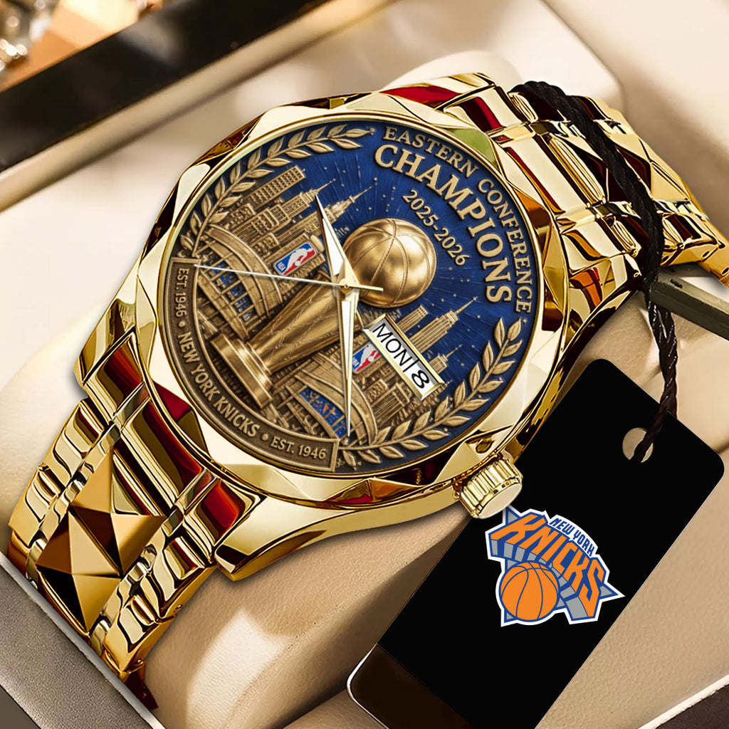 New York Knicks NBA Eastern Conference Champions 2026 Alloy Luxury Quartz Watch – TANTN23200
