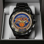 New York Knicks NBA Eastern Conference Champions 2026 Black Stainless Steel Watch – TANTN23199