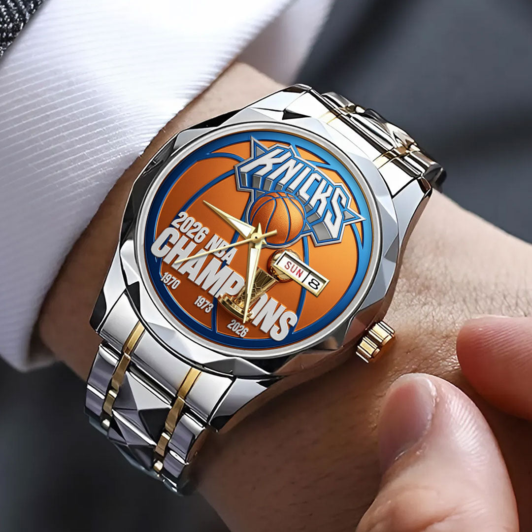 New York Knicks NBA Finals Champions 2026 Alloy Luxury Quartz Watch – TANTN23869