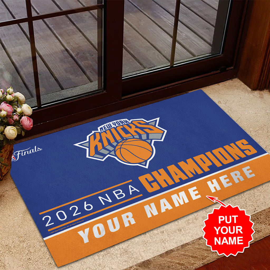 Personalized New York Knicks NBA Finals Champions 2026 Doormat – TANTN23627