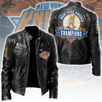 New York Knicks NBA Finals Champions 2026 Motorcycle Leather Jacket – TANTN24307