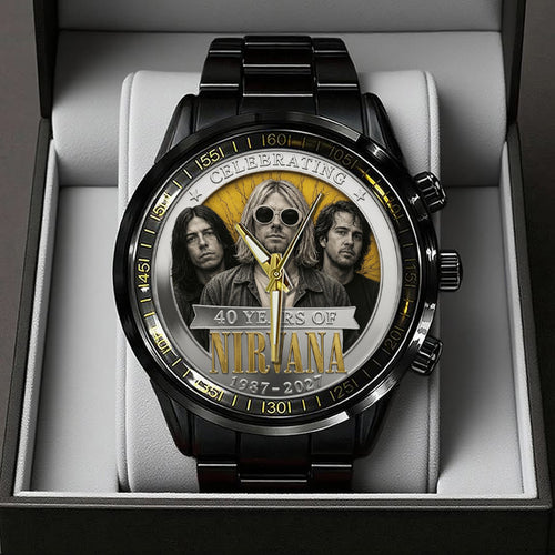 Nirvana 40th Anniversary Black Stainless Steel Watch – TANTN24642