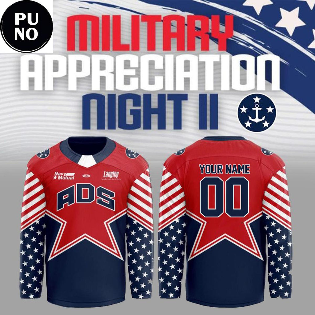 Norfolk Admirals x Military Appreciation Night 2026 Personalized Hockey Jersey