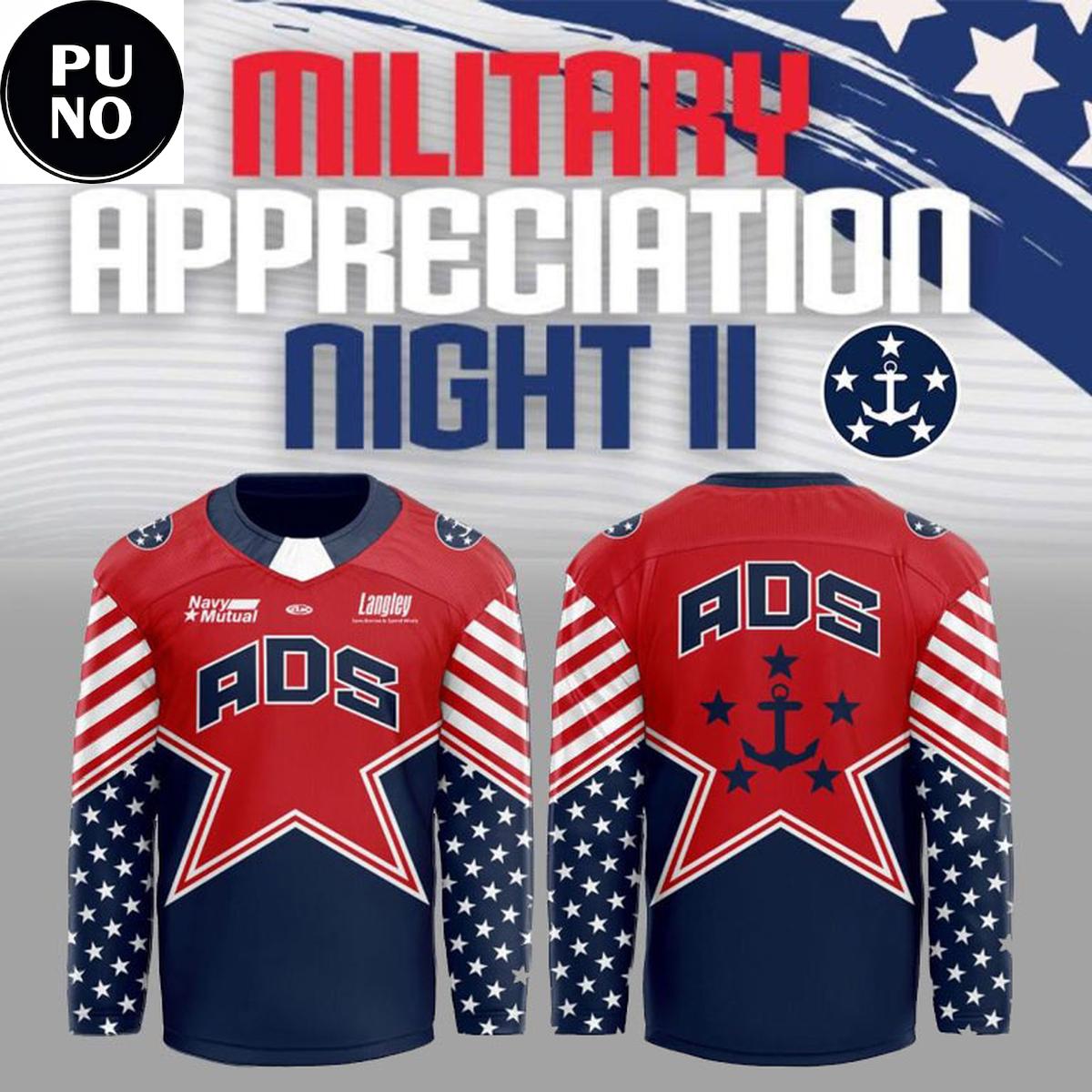 Norfolk Admirals x Military Appreciation Night 2026 Personalized Hockey Jersey