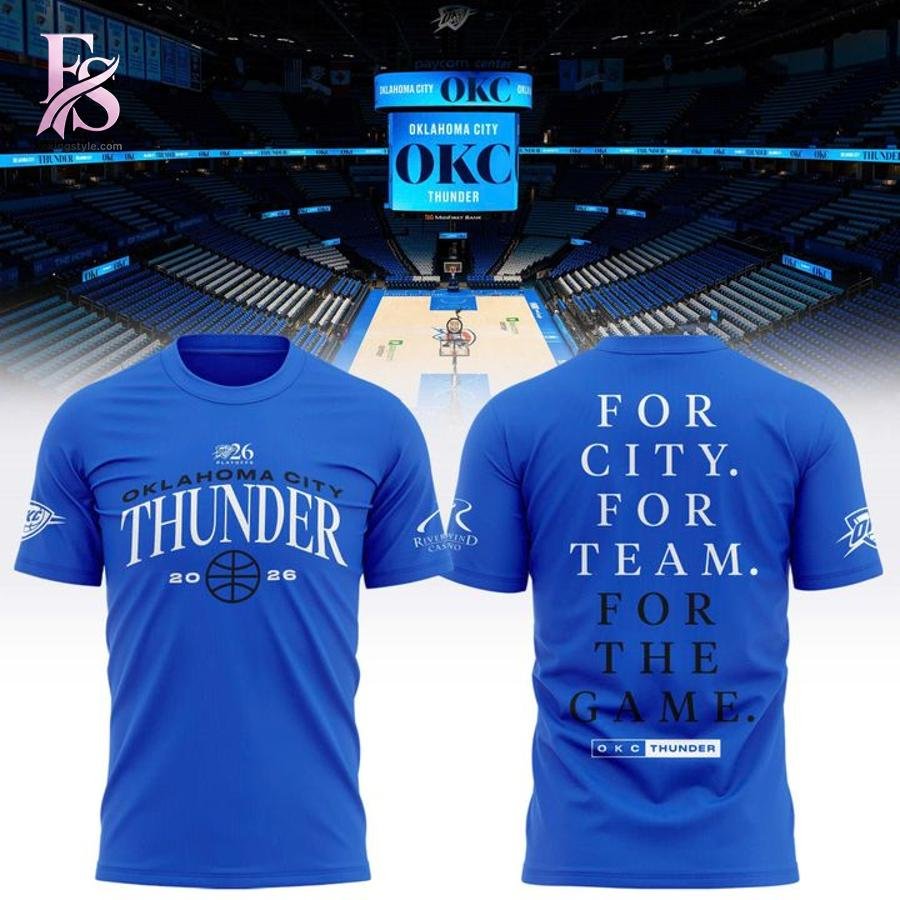 OKC Thunder Blue 2026 NBA Playoffs Game 2 T-shirt