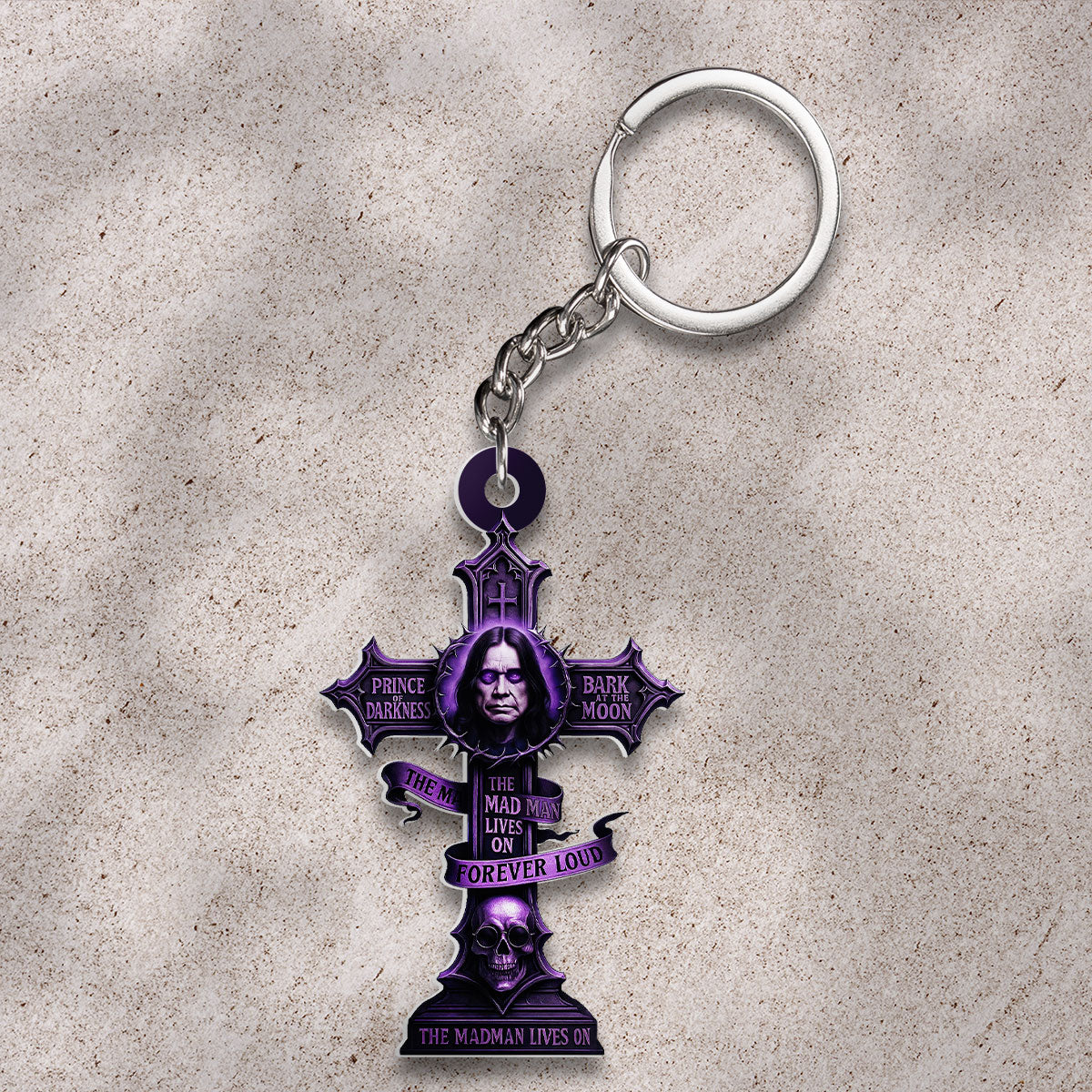 Ozzy Osbourne Custom Shape 2-Side Printed Keychain – TMTHU509