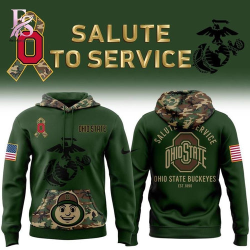 Ohio State Buckeyes 2025 NFL Salute to Service Marines Hoodie