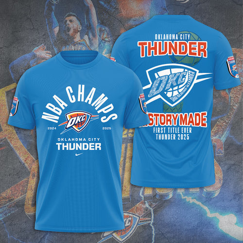 Oklahoma City Thunder 2025 NBA Champions 3D Apparel – TANTN 13947