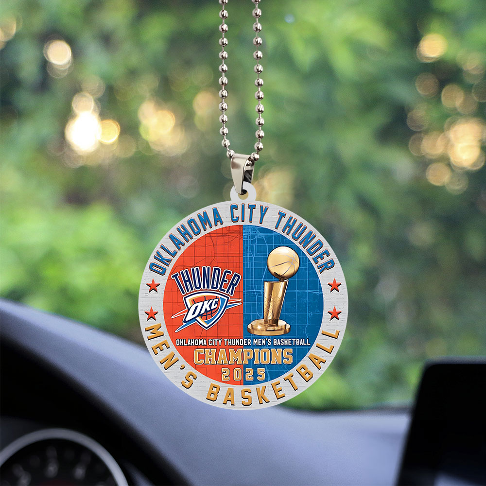 Oklahoma City Thunder 2025 NBA Champions Custom shape 2-sided Acrylic Car Ornament – TANTN 13912