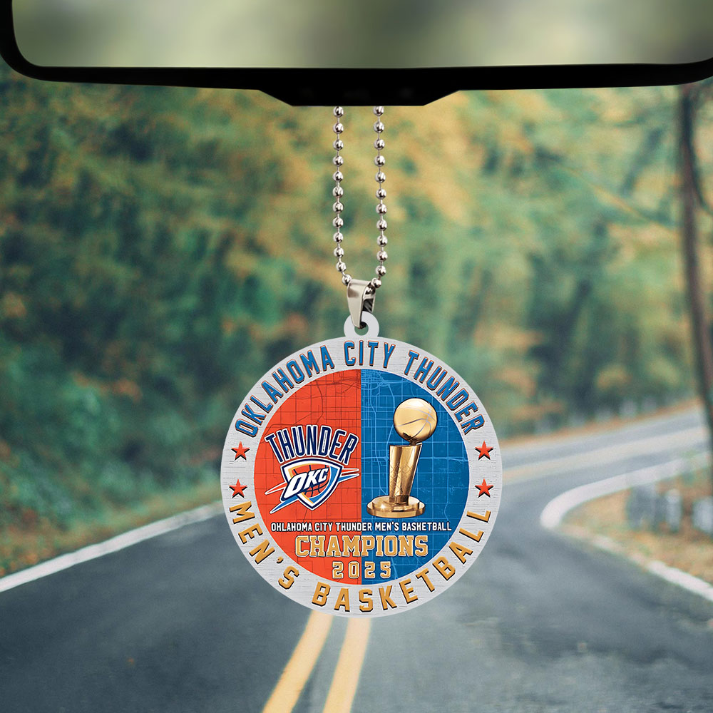 Oklahoma City Thunder 2025 NBA Champions Custom shape 2-sided Acrylic Car Ornament – TANTN 13912