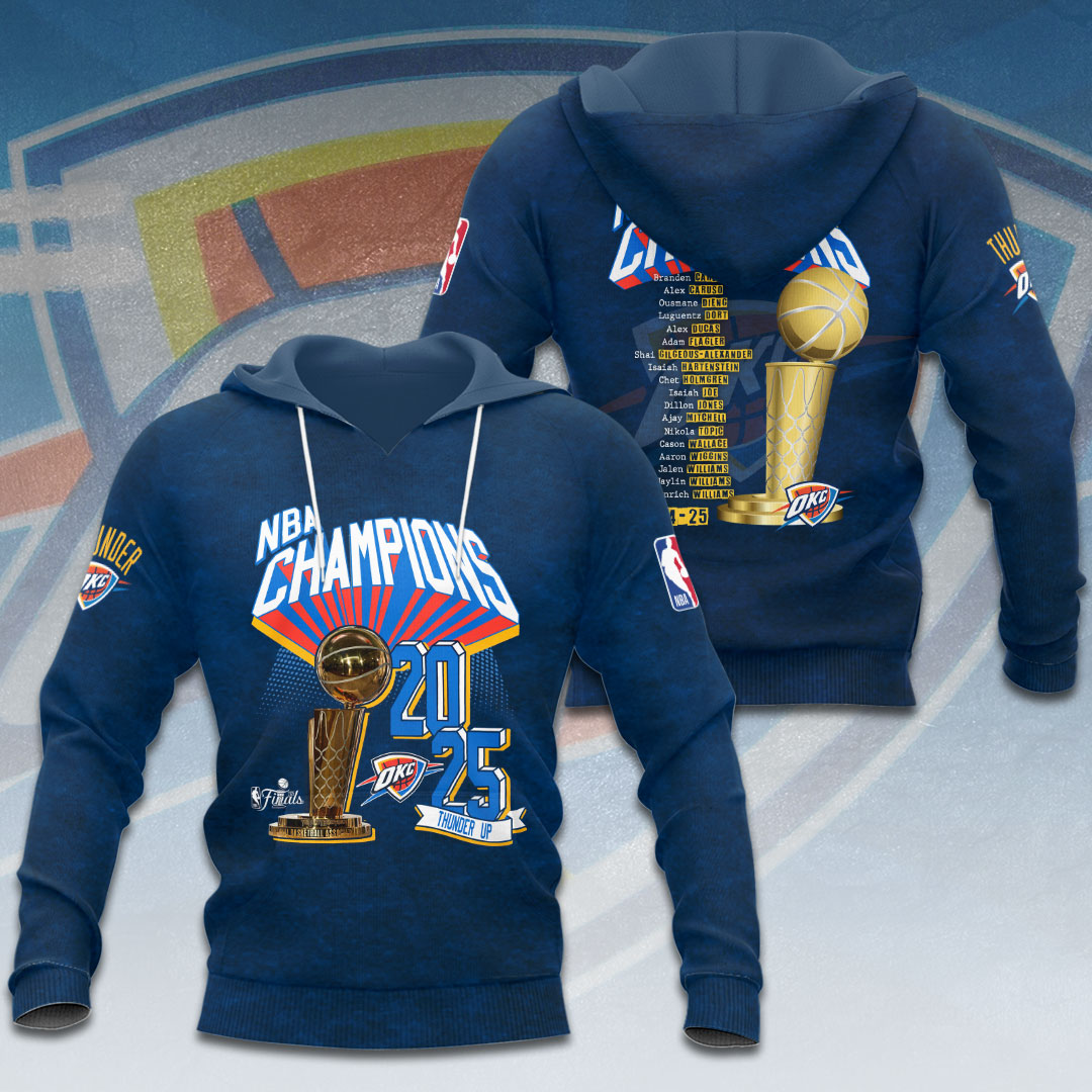 Oklahoma City Thunder 2025 NBA Champions 3D Apparel – HOATT 11404