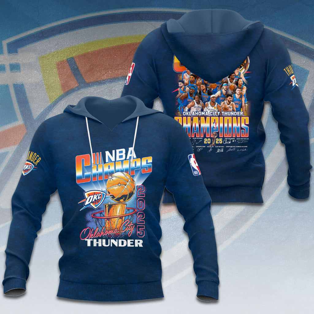 Oklahoma City Thunder 2025 NBA Champions 3D Apparel – HOATT 11440