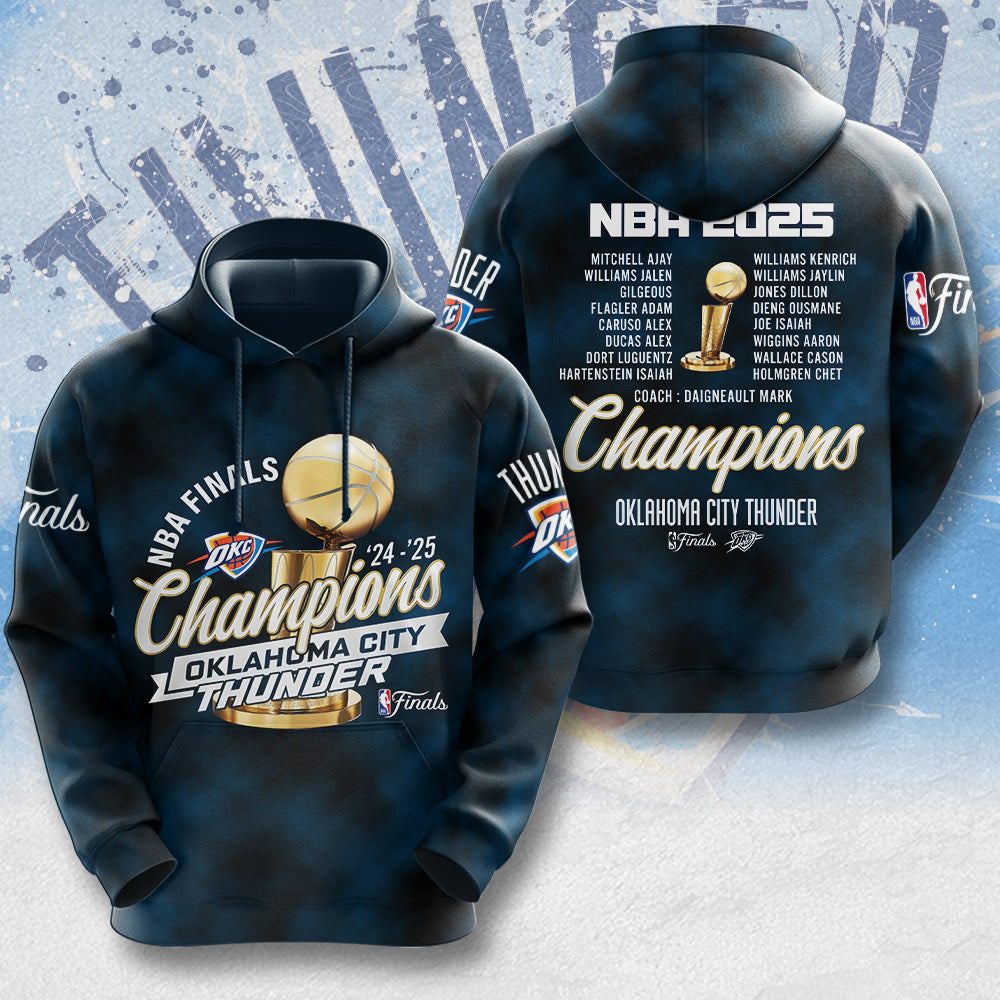Oklahoma City Thunder 2025 NBA Champions 3D Apparel – MAITM 11779