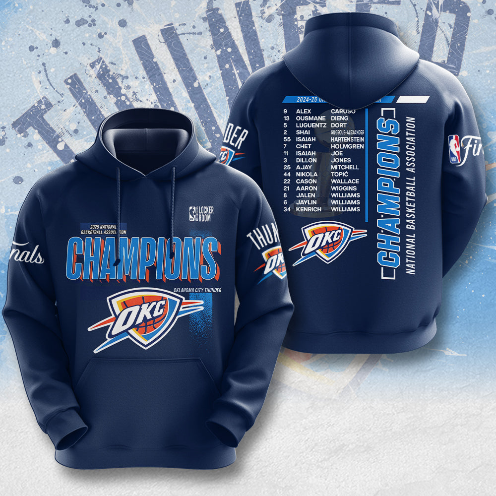 Oklahoma City Thunder 2025 NBA Champions 3D Apparel – MAITM 11820