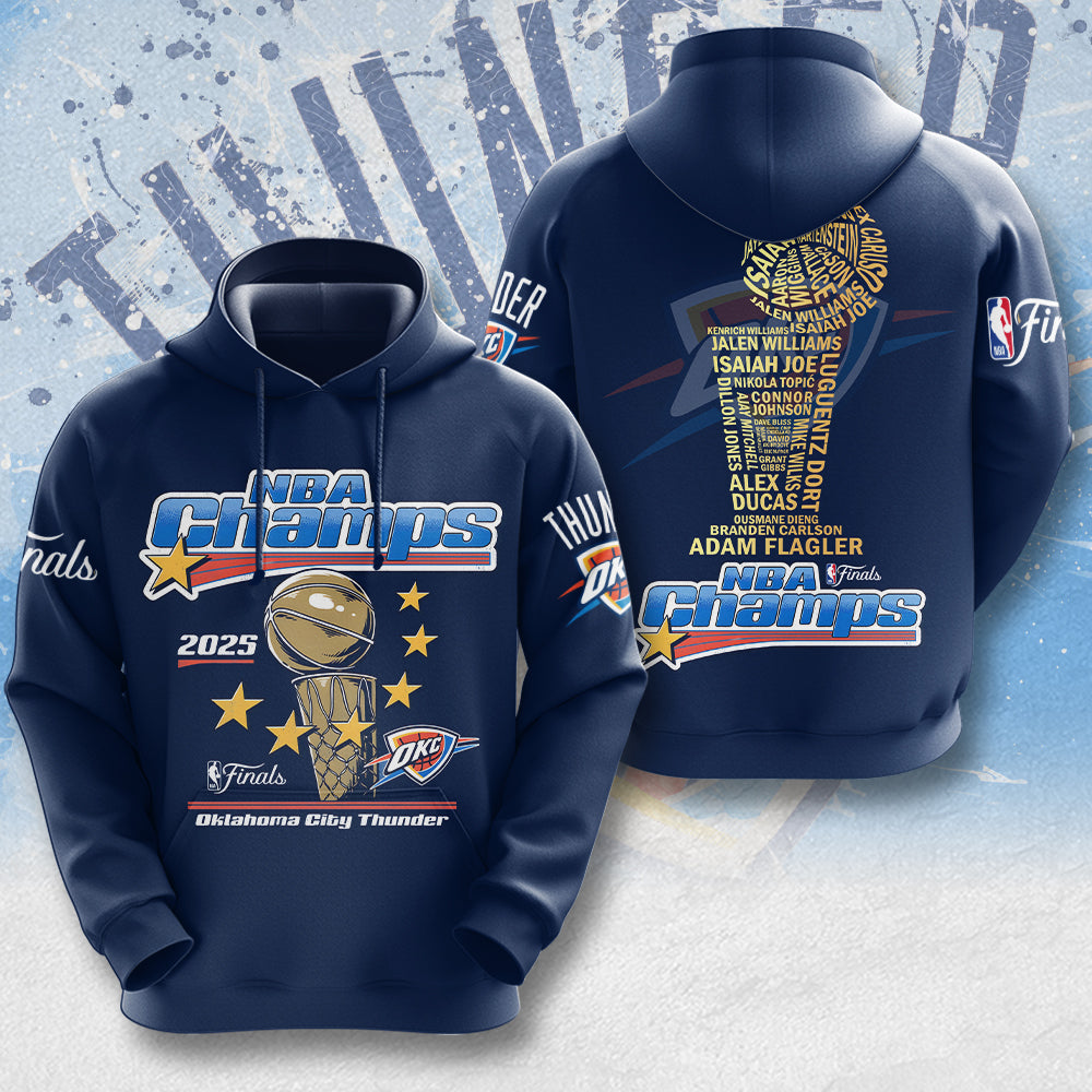 Oklahoma City Thunder 2025 NBA Champions 3D Apparel – MAITM 11829