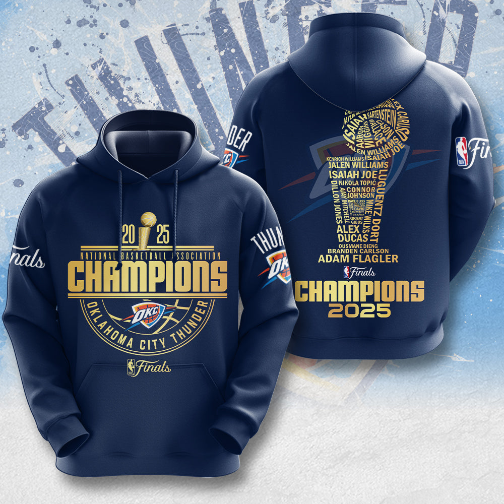 Oklahoma City Thunder 2025 NBA Champions 3D Apparel – MAITM 11838