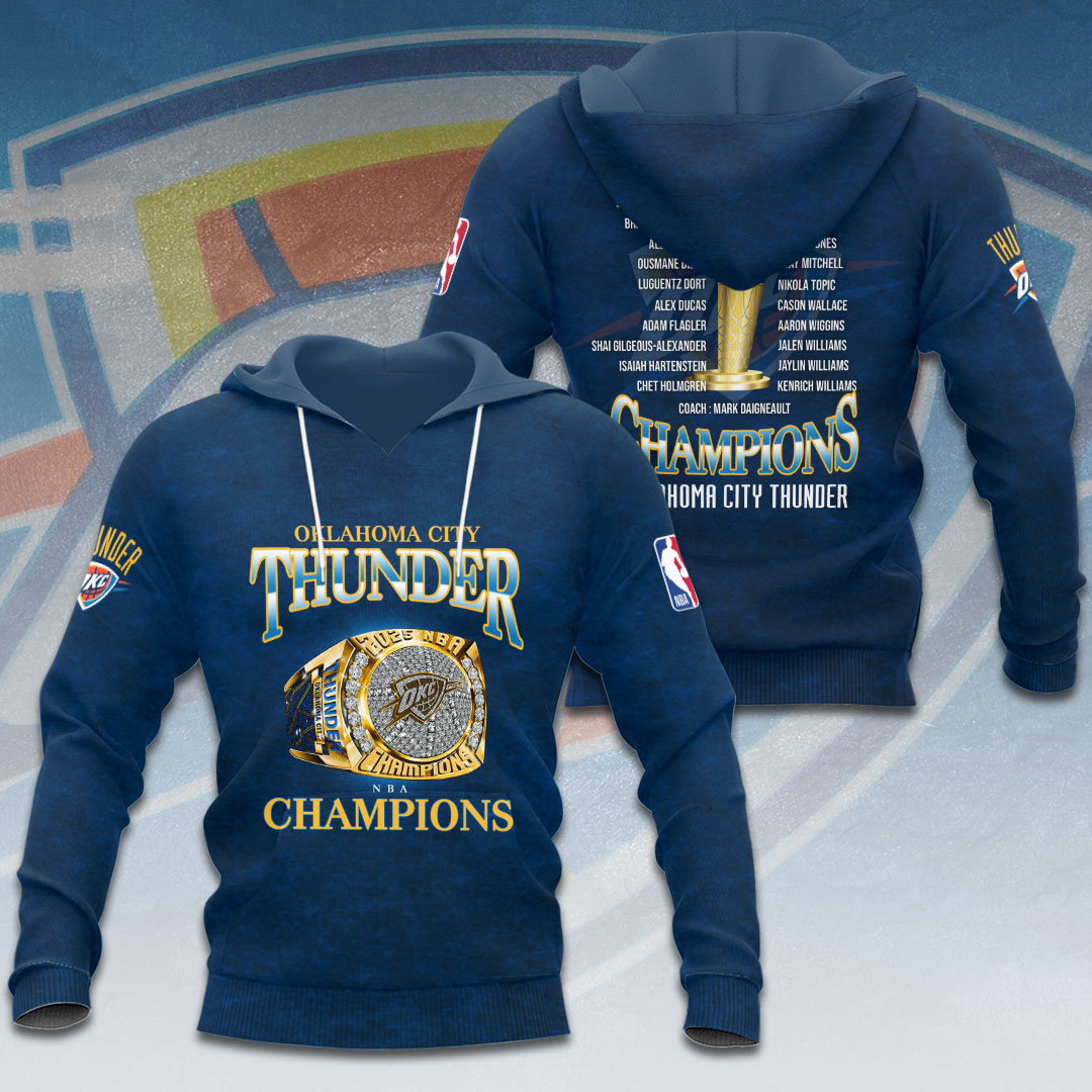 Oklahoma City Thunder 2025 NBA Champions 3D Apparel – HOATT 11435