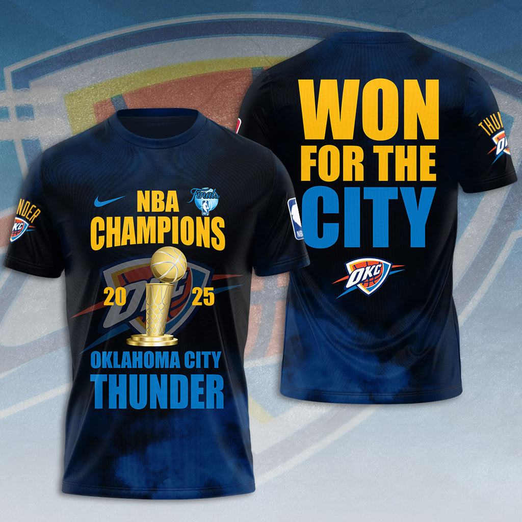 Oklahoma City Thunder 2025 NBA Champions 3D Apparel – HOATT 11359