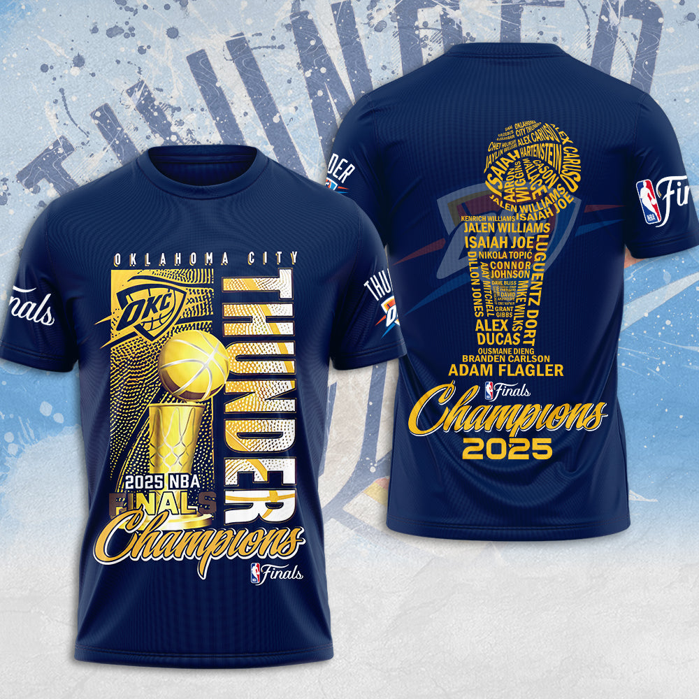 Oklahoma City Thunder 2025 NBA Champions 3D Apparel – MAITM 11797