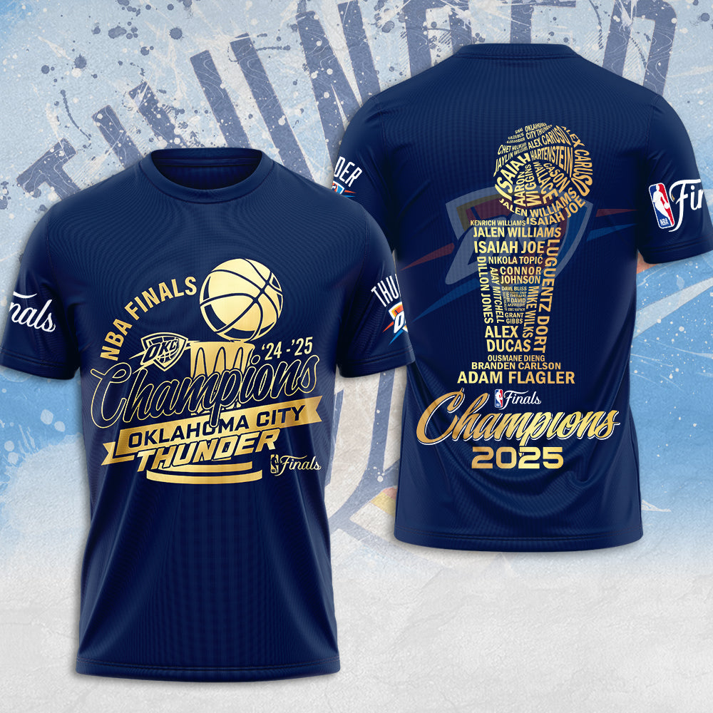 Oklahoma City Thunder 2025 NBA Champions 3D Apparel – MAITM 11802