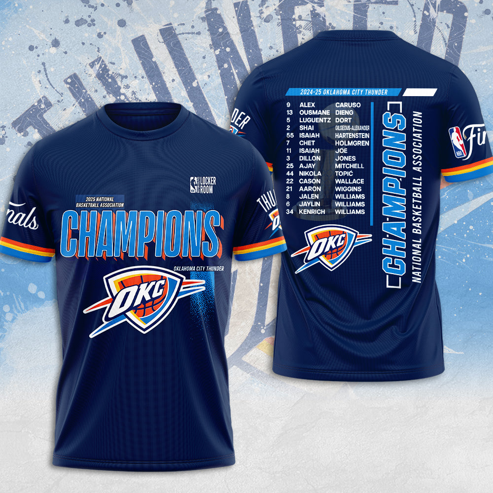 Oklahoma City Thunder 2025 NBA Champions 3D Apparel – MAITM 11820