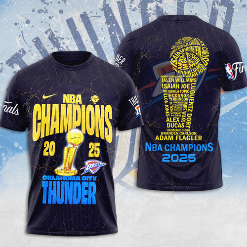 Oklahoma City Thunder 2025 NBA Champions 3D Apparel – MAITM 11849