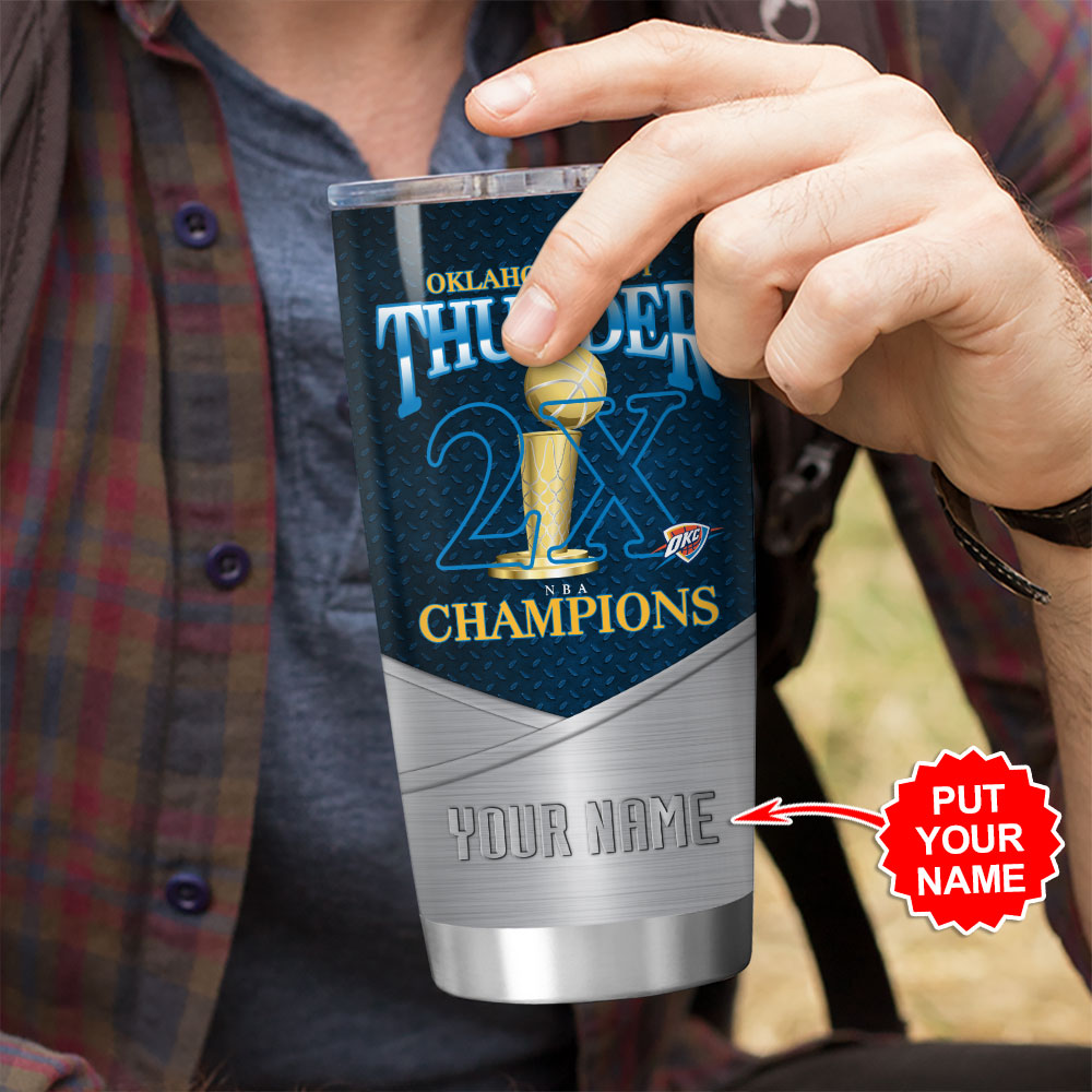 Personalized Oklahoma City Thunder 2025 NBA Champions Tumbler Cup – HOATT 11363