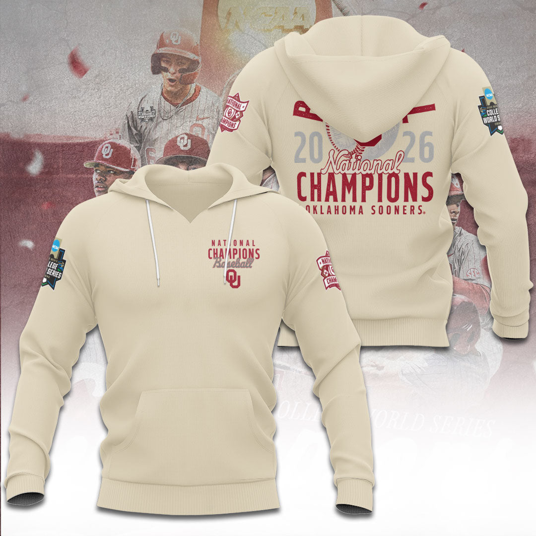 Oklahoma Sooners 2026 NCAA Baseball Men's College World Series Champions 3D Apparel – TANTN23841