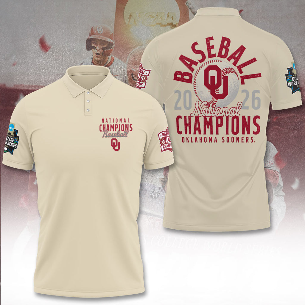 Oklahoma Sooners 2026 NCAA Baseball Men's College World Series Champions 3D Apparel – TANTN23841