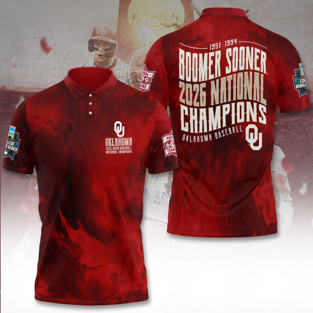 Oklahoma Sooners 2026 NCAA Baseball Men's College World Series Champions 3D Apparel – TANTN23845