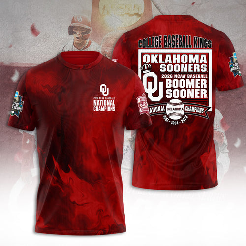 Oklahoma Sooners 2026 NCAA Baseball Men's College World Series Champions 3D Apparel – TANTN23846