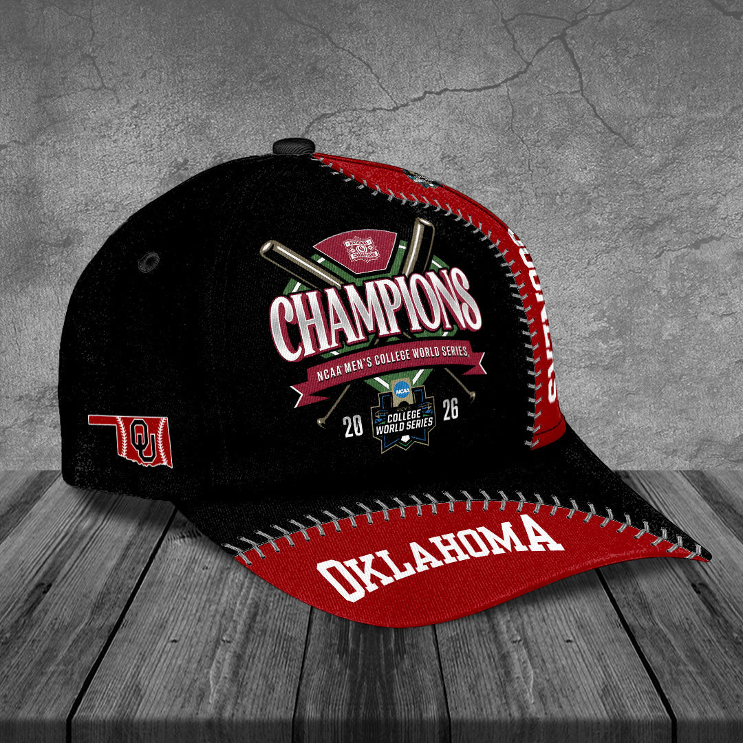 Oklahoma Sooners 2026 NCAA Baseball Men's College World Series Champions Classic Cap – TANTN23903
