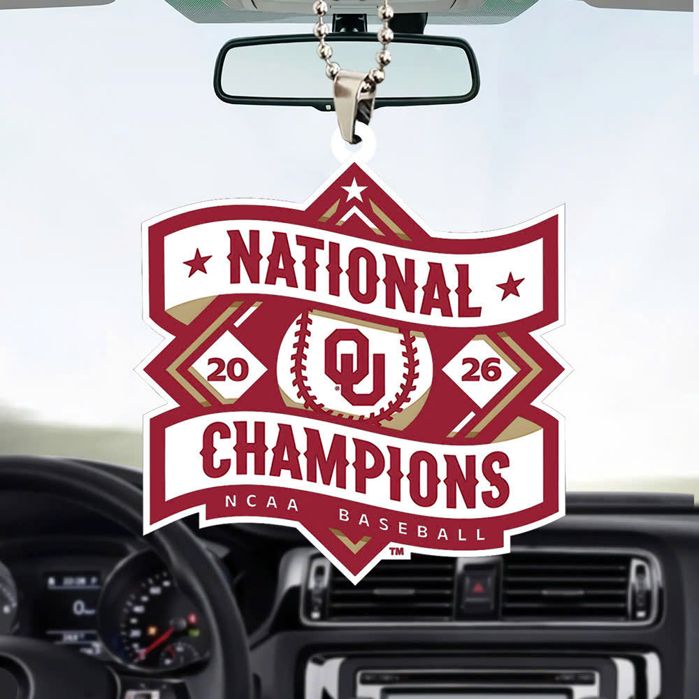 Oklahoma Sooners 2026 NCAA Baseball Men's College World Series Champions Custom shape 2-sided Acrylic Car Ornament – TANTN23834