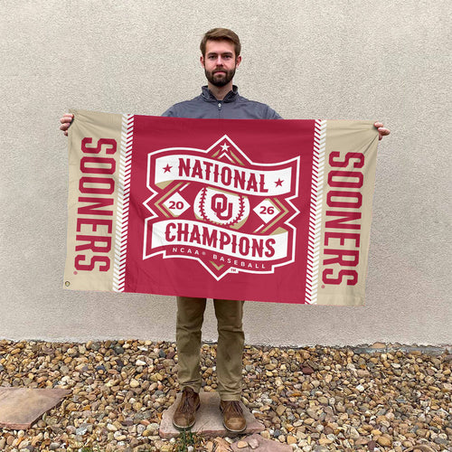 Oklahoma Sooners 2026 NCAA Baseball Men's College World Series Champions 3D Double-side House Flag – HOATT18943