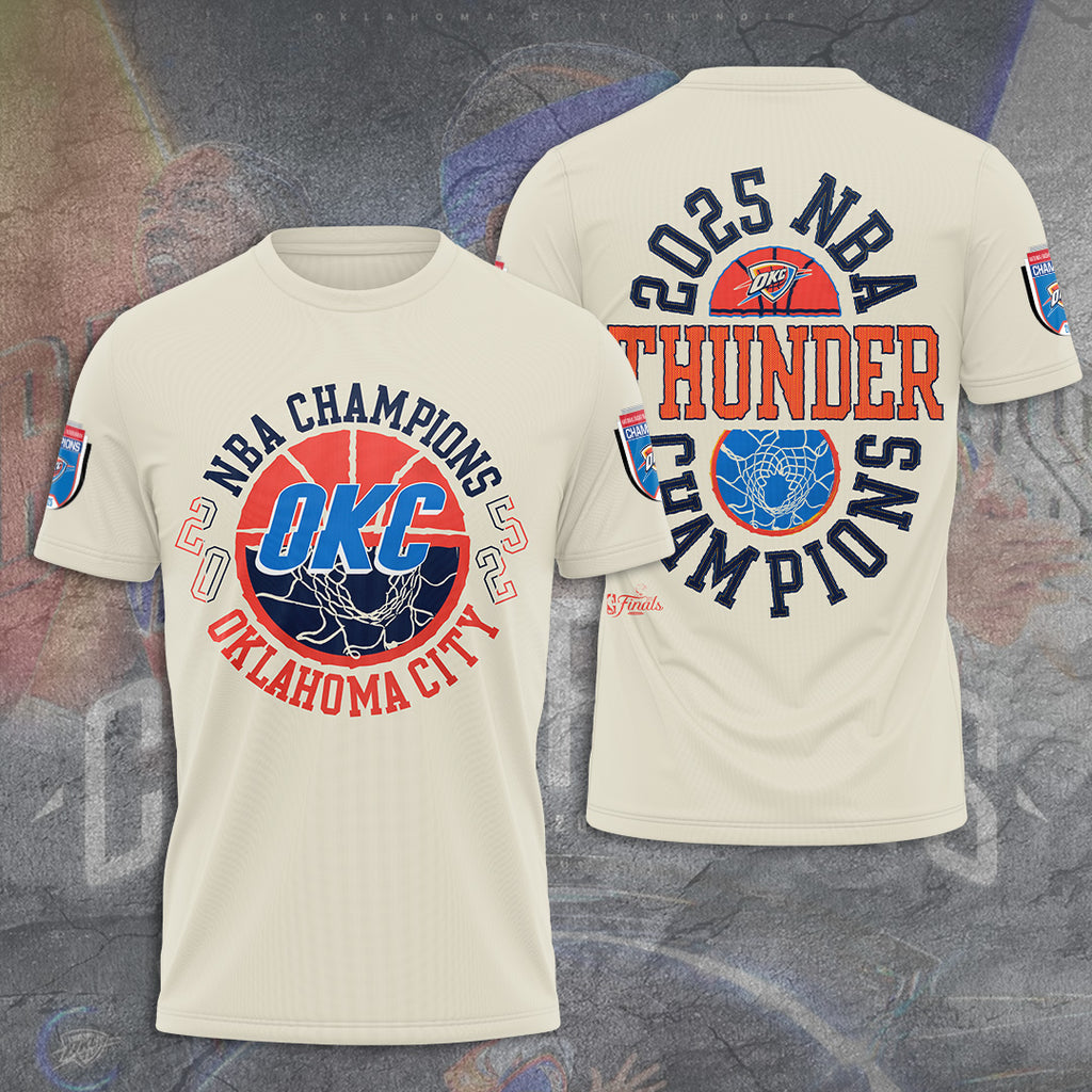 Oklahoma City Thunder 2025 NBA Champions 3D Apparel – TANTN 13940