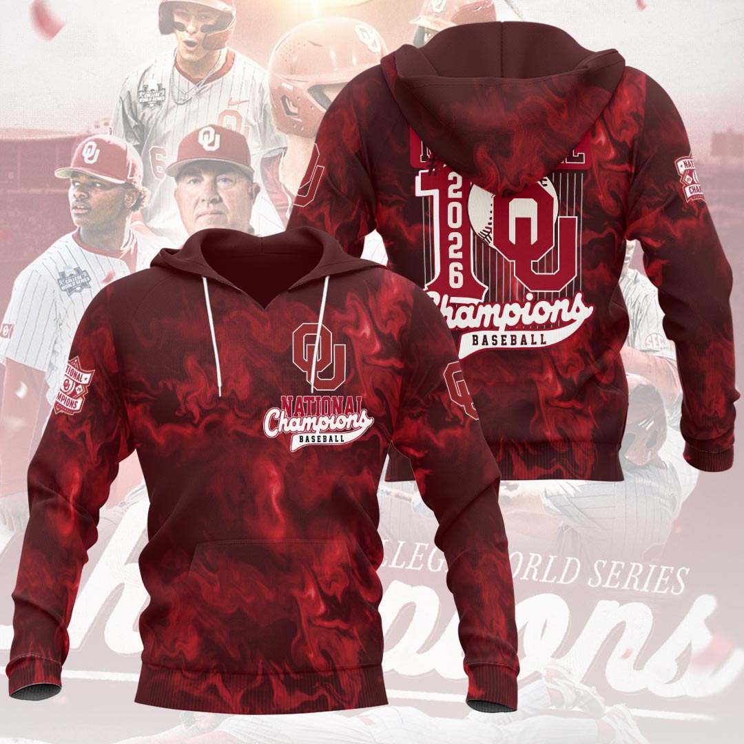 Oklahoma Sooners 2026 NCAA Baseball Men's College World Series Champions 3D Apparel – HOATT18948