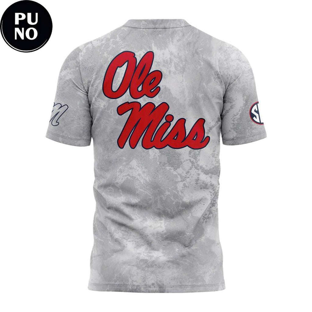 Ole Miss Rebels 2026 Wear White Camo Hoodie T-Shirt