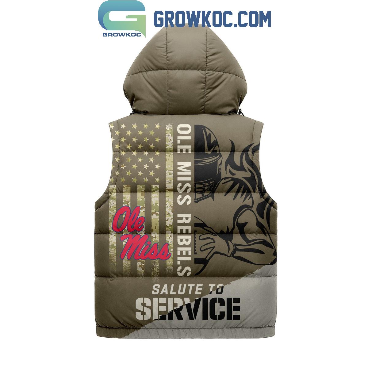 Ole Miss Rebels Salute To Service Sleeveless Puffer Jacket
